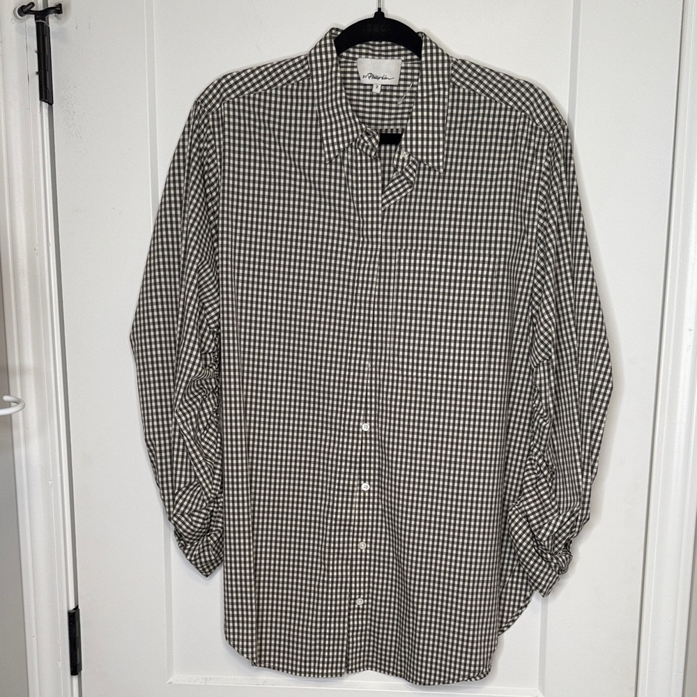 3.1 Phillip Lim Black and White Gingham Shirt - 2‎